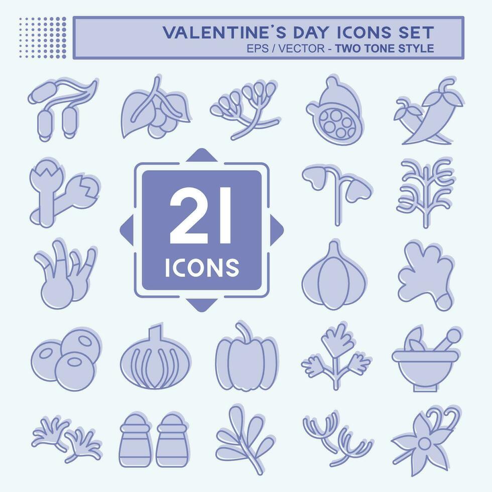 Icon Set Herbs and Spices. related to Vegetables symbol. two tone style. simple design editable. simple illustration vector