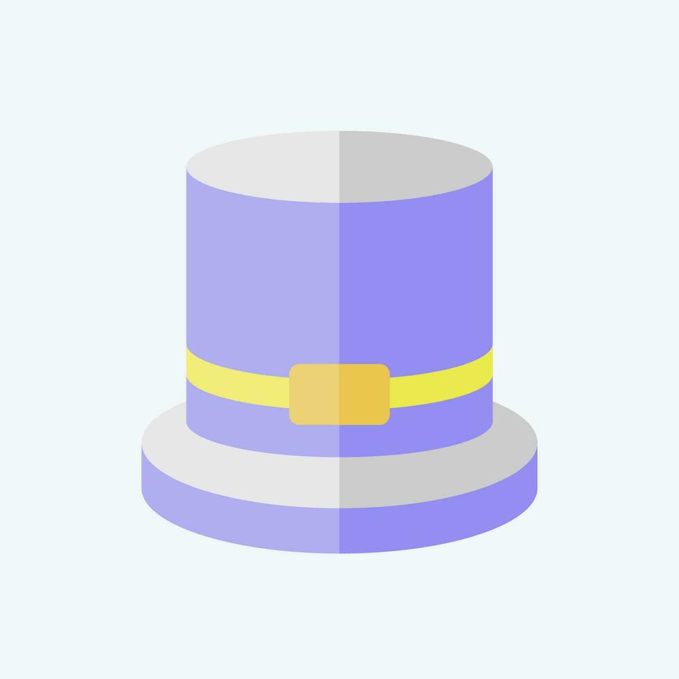 Icon Top Hat. related to Hat symbol. flat style. simple design editable. simple illustration vector