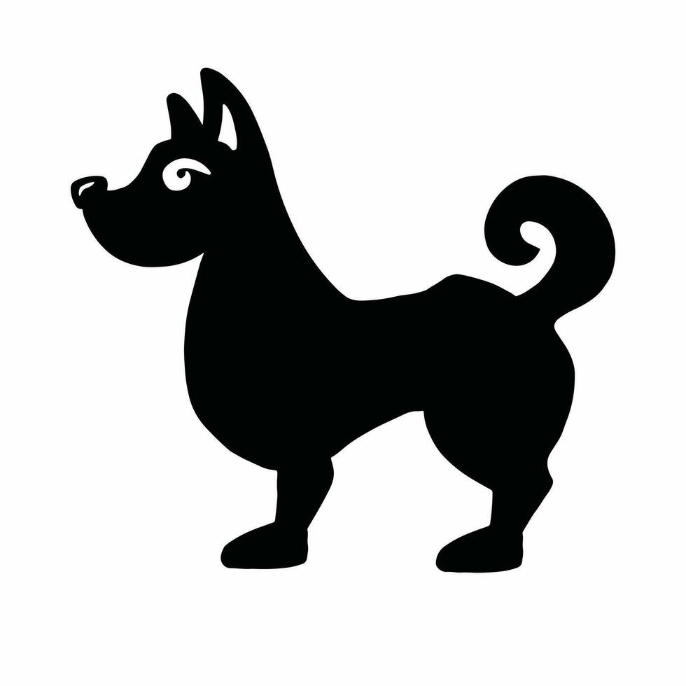 perro, silueta, símbolo, vector ilustración