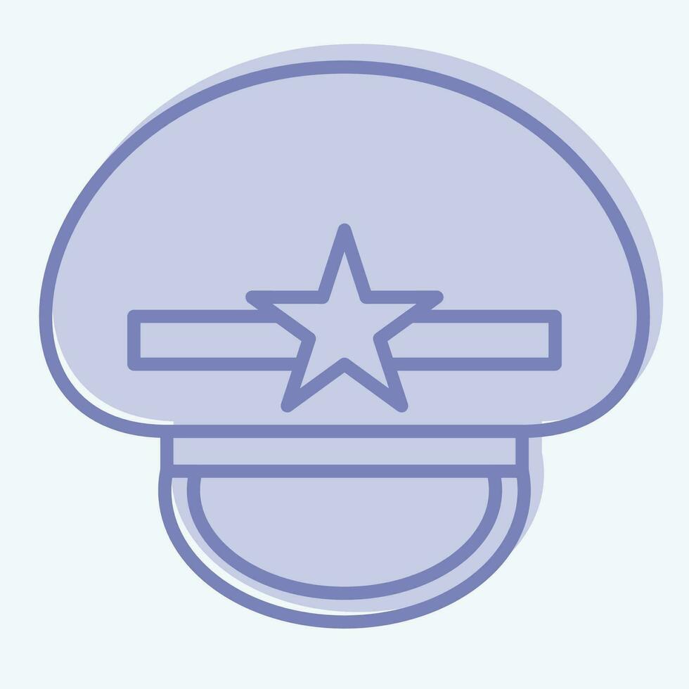 Icon Military Cap. related to Hat symbol. two tone style. simple design editable. simple illustration vector