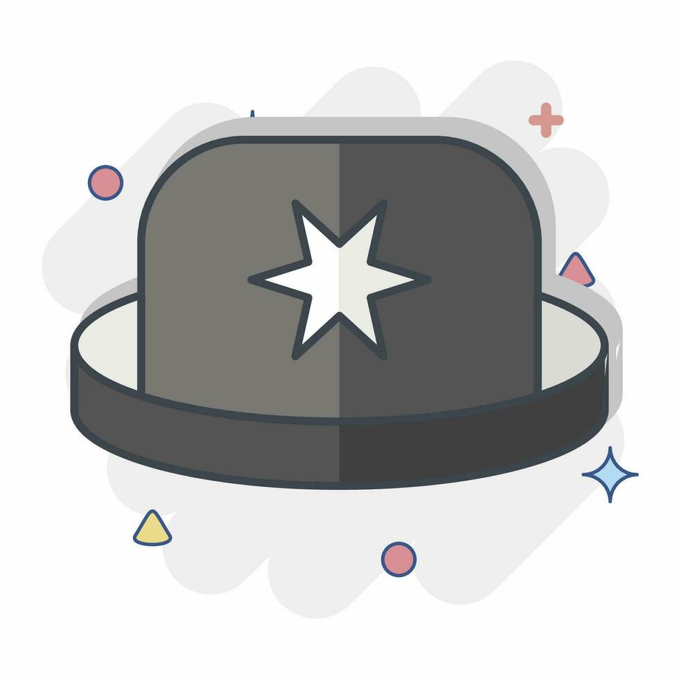 Icon Bowler. related to Hat symbol. comic style. simple design editable. simple illustration vector