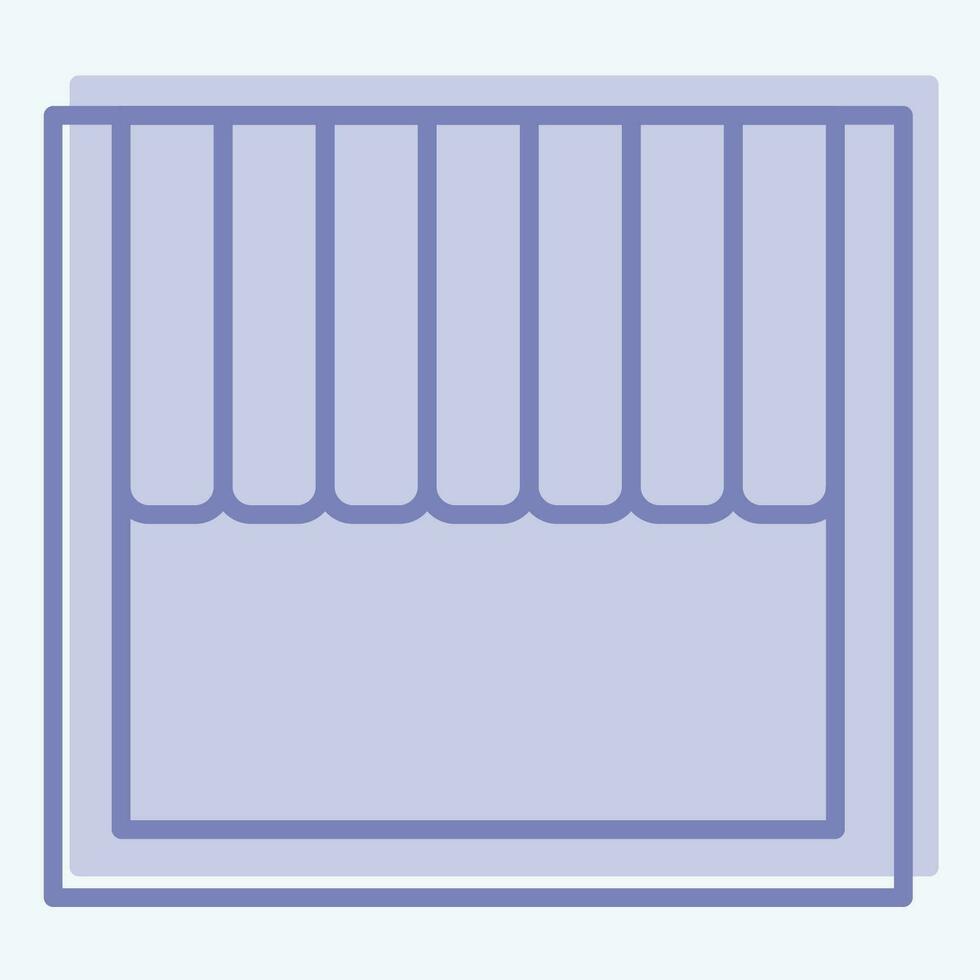 Icon Cafe Style. related to Curtains symbol. two tone style. simple design editable. simple illustration vector