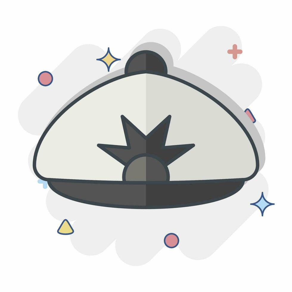 Icon Beret. related to Hat symbol. comic style. simple design editable. simple illustration vector