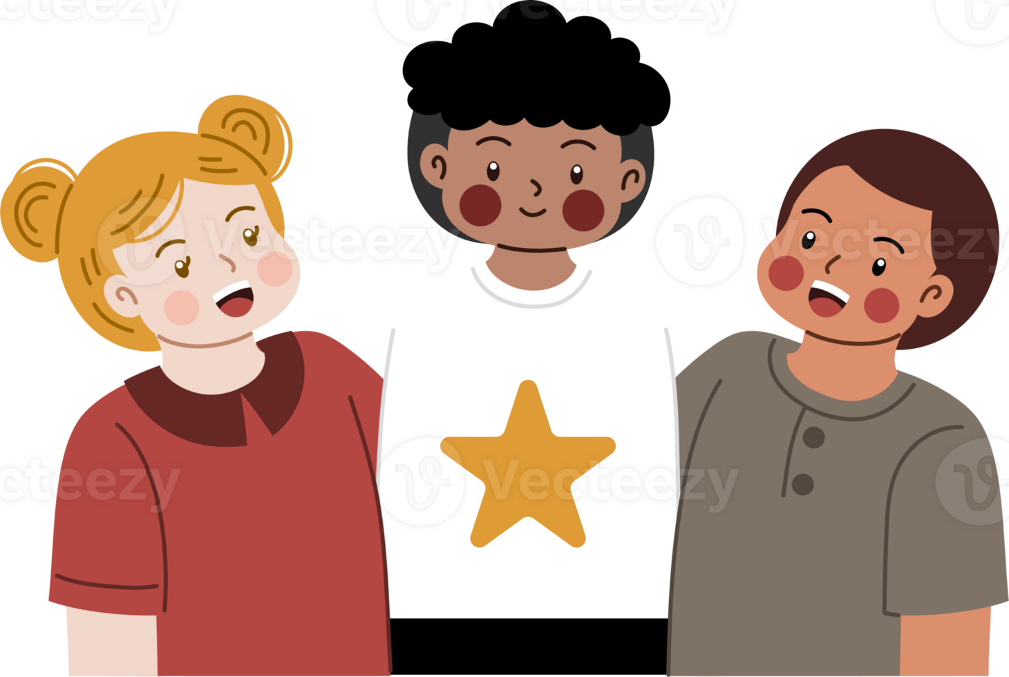 multi race friendship cartoon illustration png