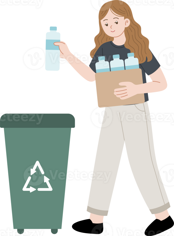 people clean up plastic bottles png