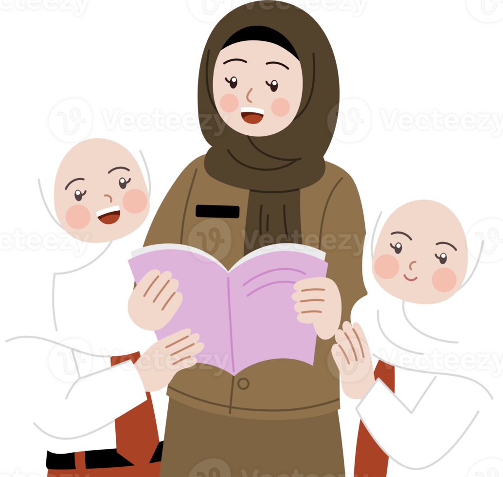 reading book together student and teacher png