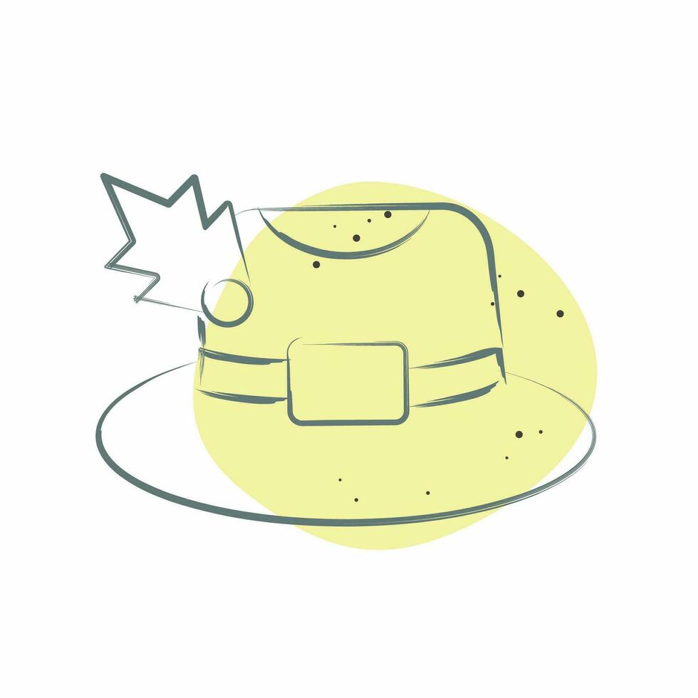 Icon Panama. related to Hat symbol. Color Spot Style. simple design editable. simple illustration vector