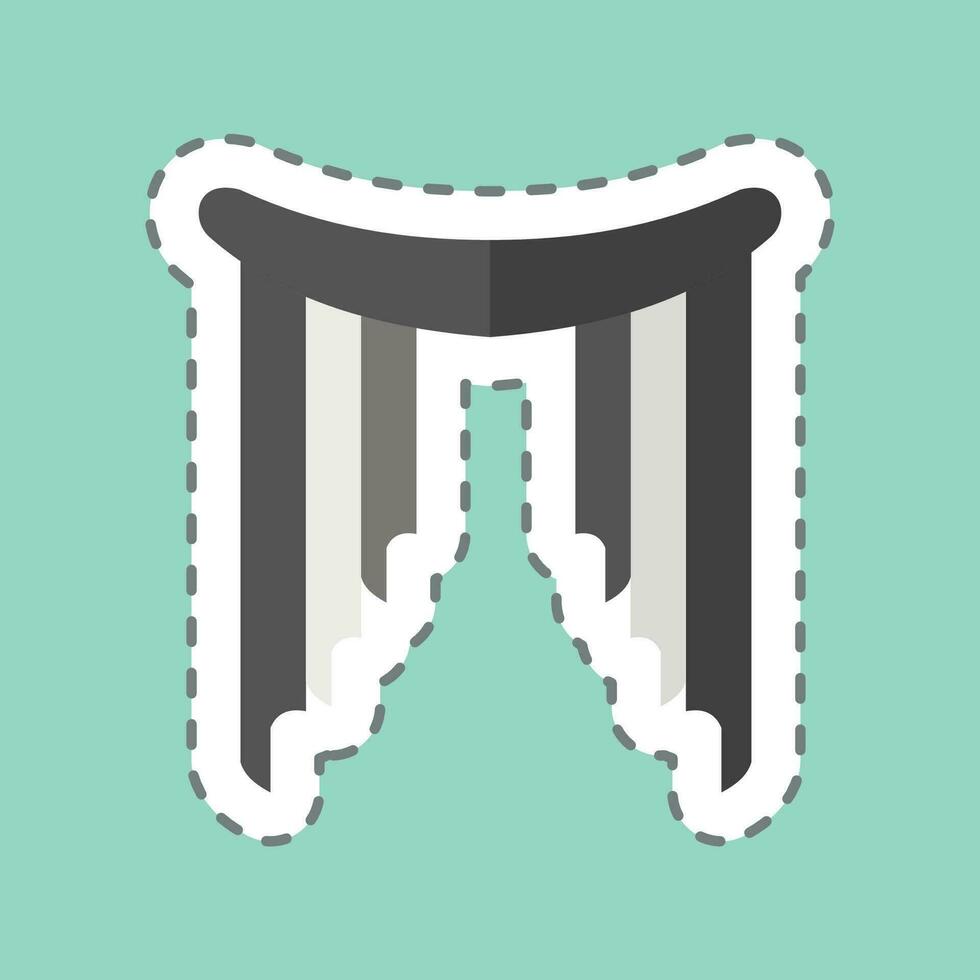Sticker line cut Fishtail. related to Curtains symbol. simple design editable. simple illustration vector