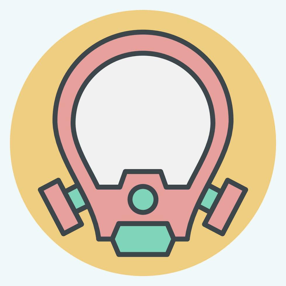 Icon Oxygen Mask. related to Firefighter symbol. color mate style. simple design editable. simple illustration vector