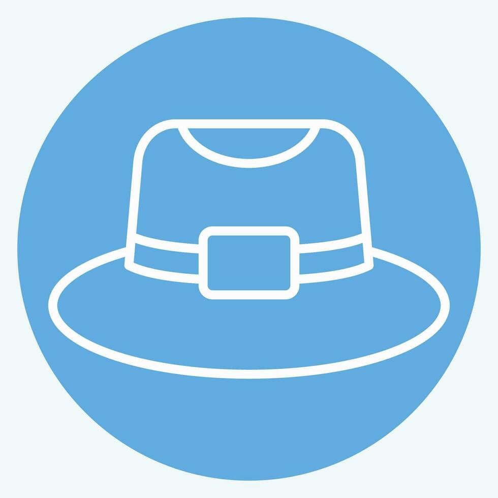 Icon Trilby. related to Hat symbol. blue eyes style. simple design editable. simple illustration vector