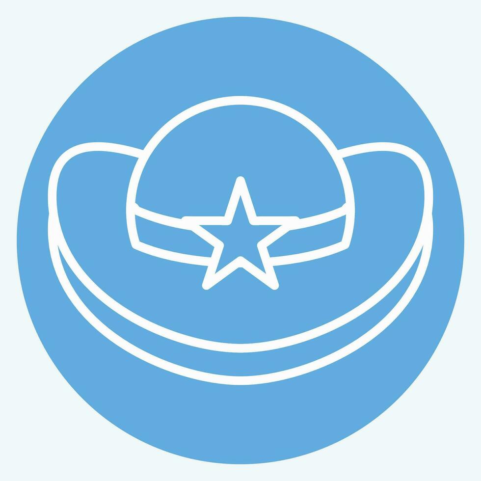 Icon Cowboy Hat. related to Hat symbol. blue eyes style. simple design editable. simple illustration vector
