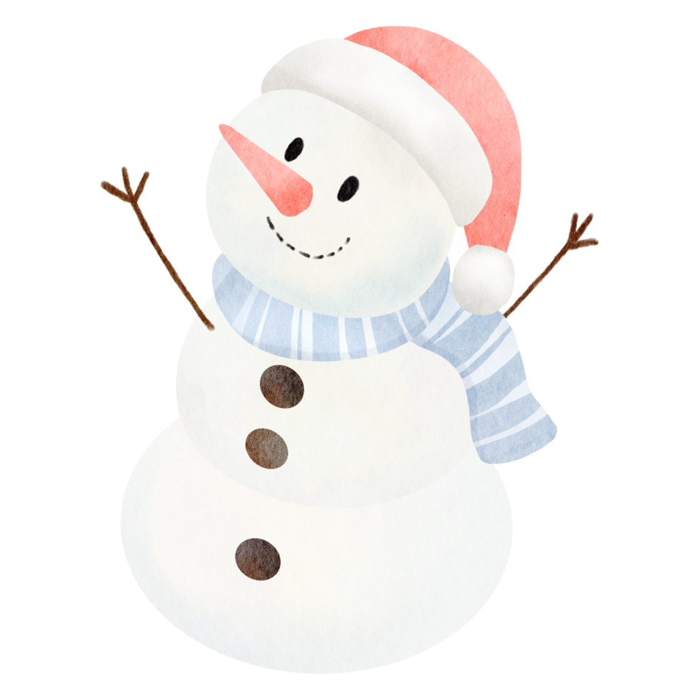 Watercolor Snowman Christmas Decoration png