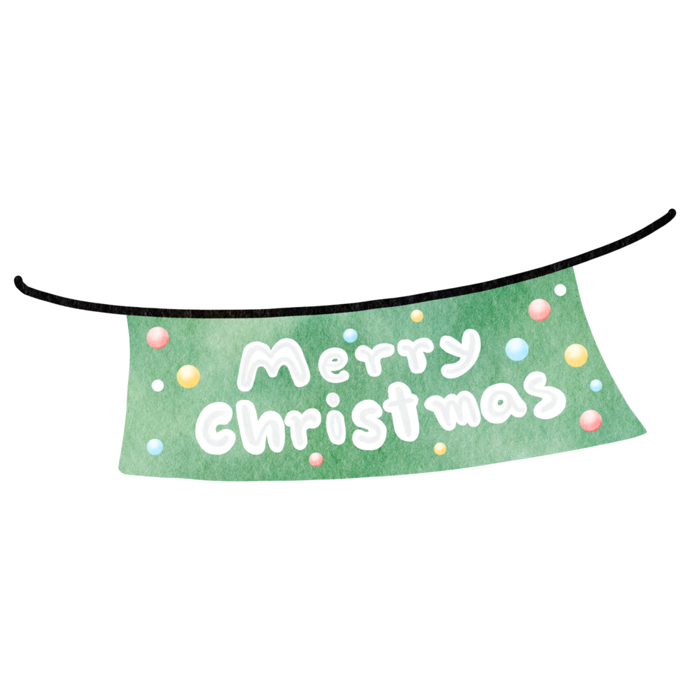Watercolor Christmas Decoration Label png