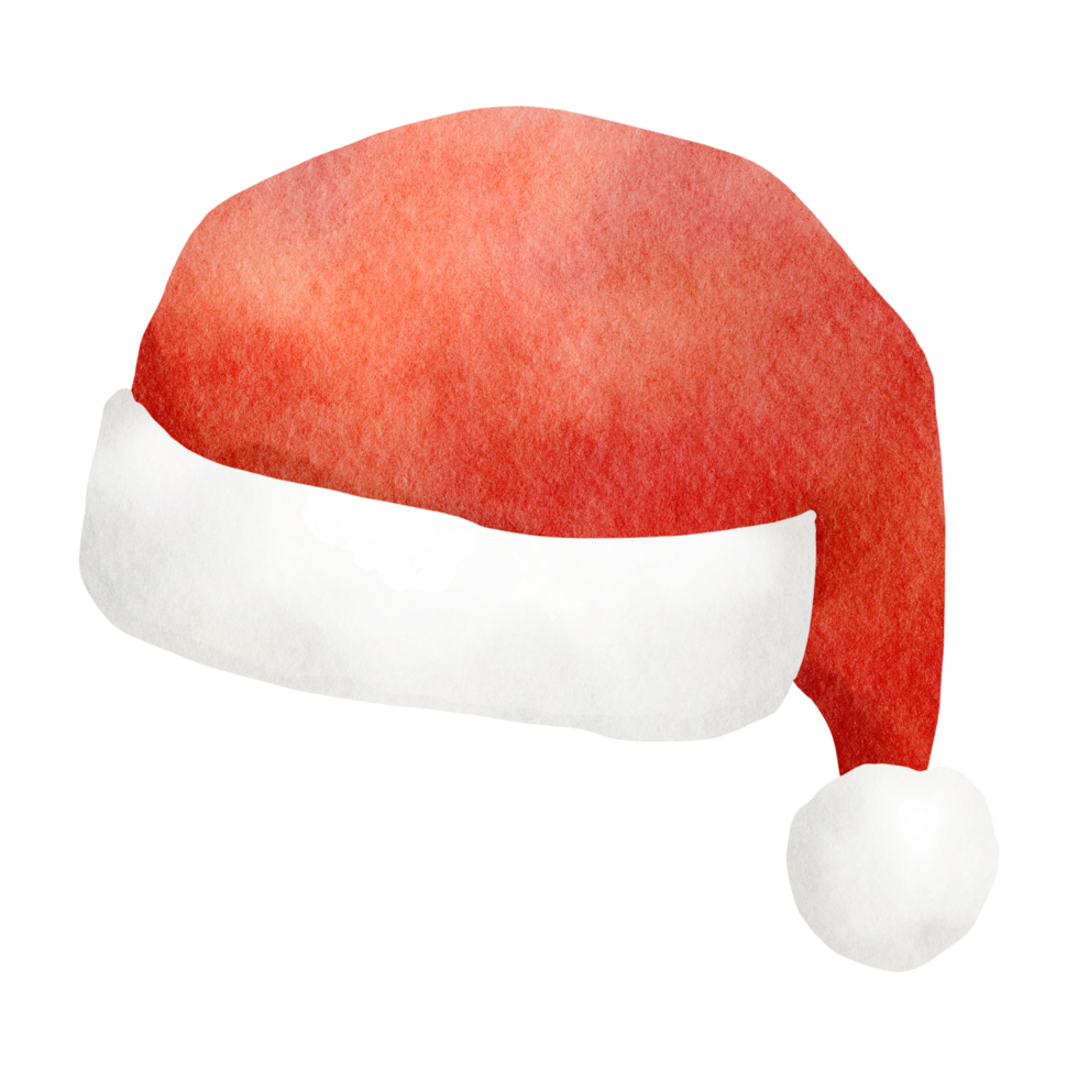 Watercolor santa hat png