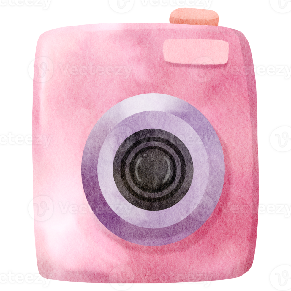 Watercolor cute vintage camera png