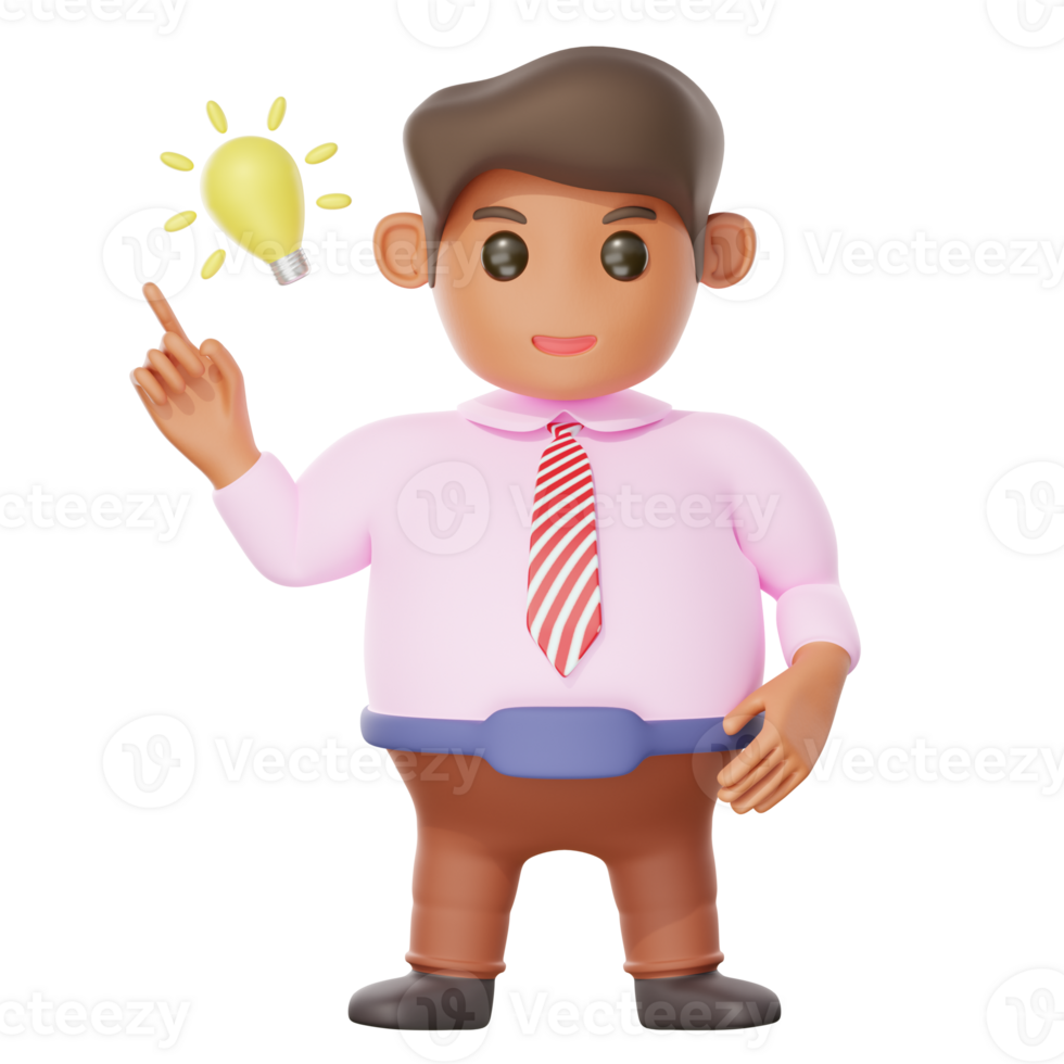 3d illustration businessman get and idea png