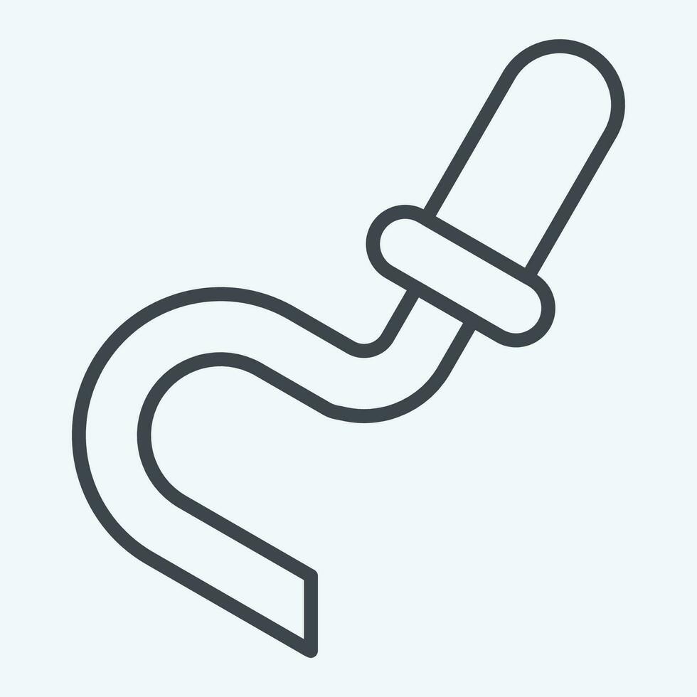 Icon Crowbar. related to Firefighter symbol. line style. simple design editable. simple illustration vector