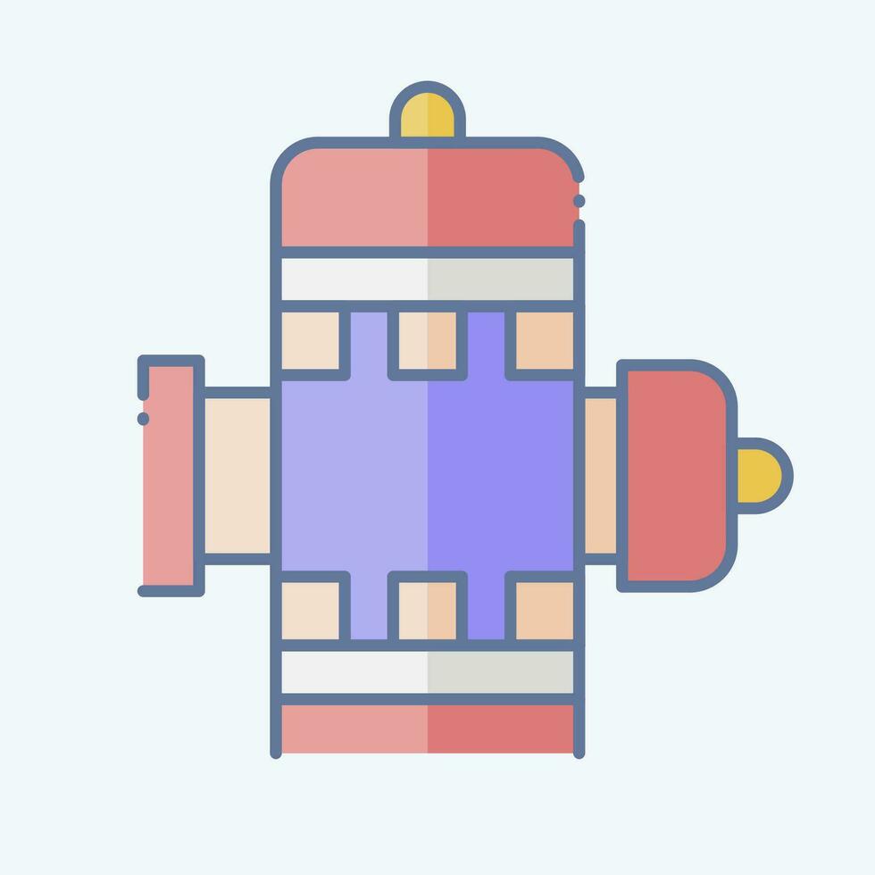 Icon Hydrant. related to Firefighter symbol. doodle style. simple design editable. simple illustration vector