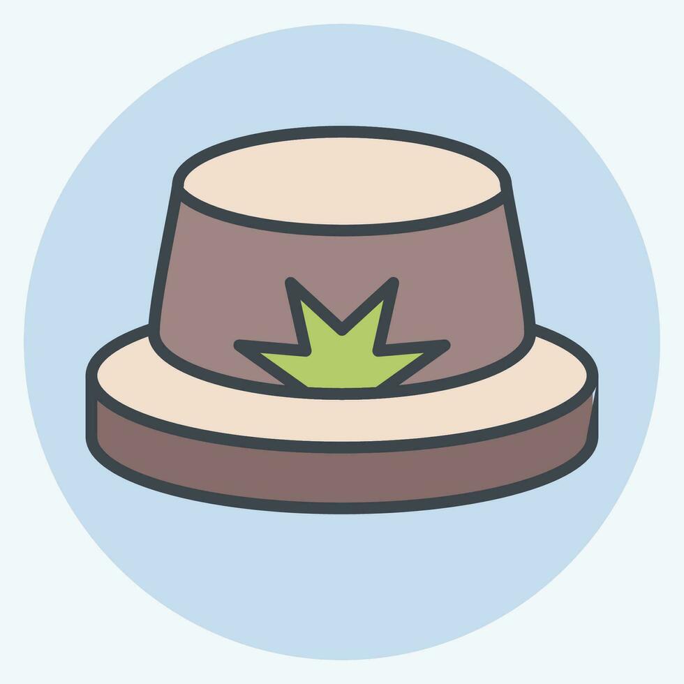 Icon Boater. related to Hat symbol. color mate style. simple design editable. simple illustration vector