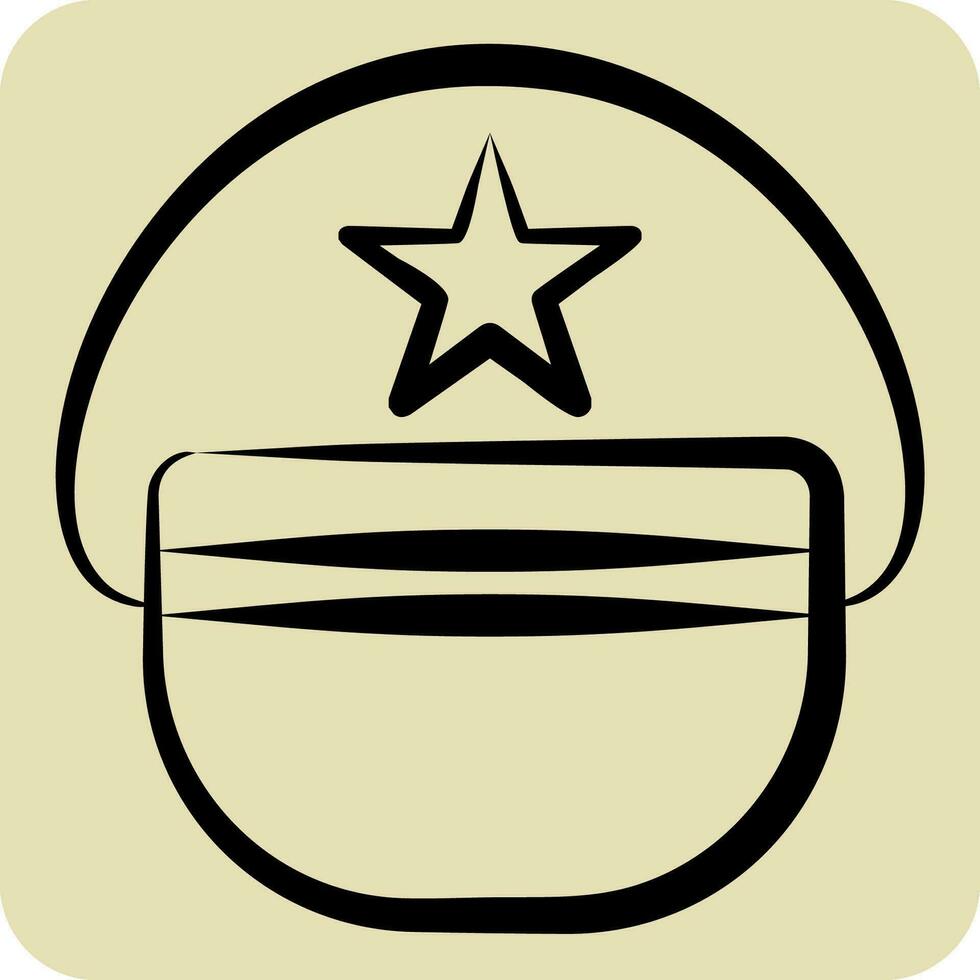 Icon Pilot Hat. related to Hat symbol. hand drawn style. simple design editable. simple illustration vector