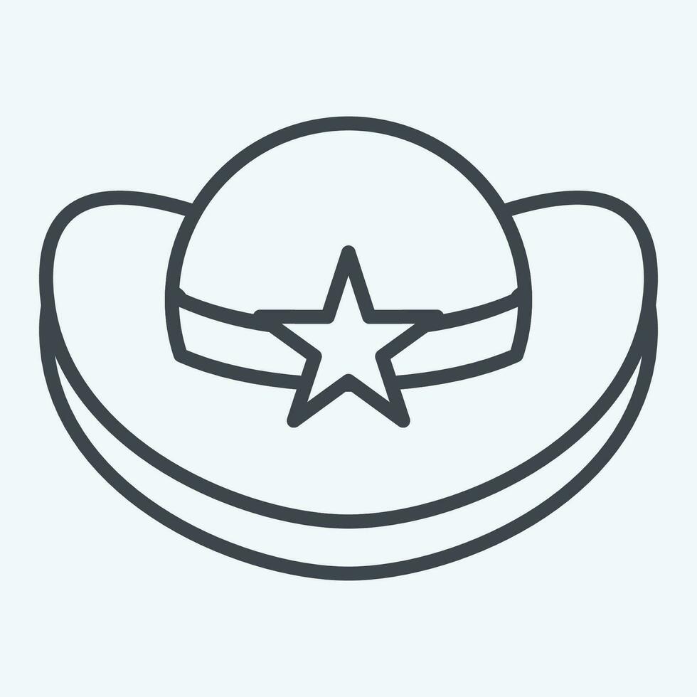 icono vaquero sombrero. relacionado a sombrero símbolo. línea estilo. sencillo diseño editable. sencillo ilustración vector