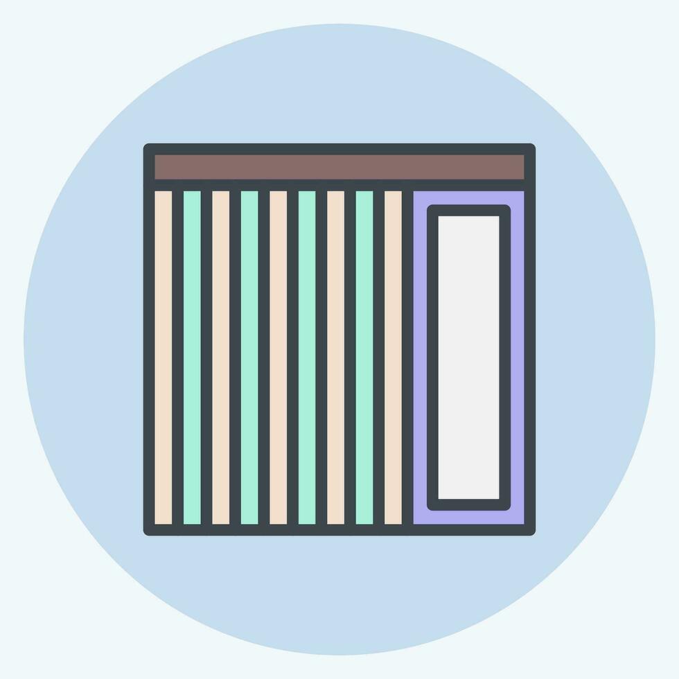 Icon Vertical Blinds. related to Curtains symbol. color mate style. simple design editable. simple illustration vector