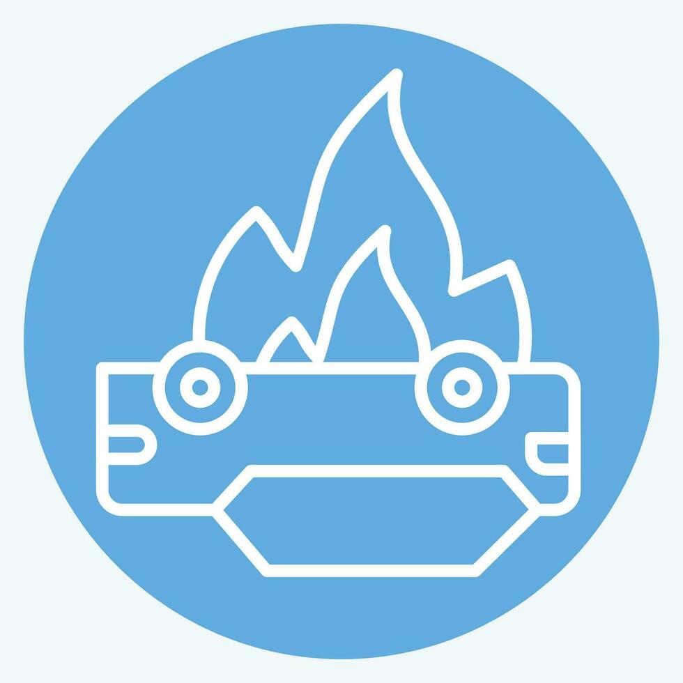icono coche. relacionado a bombero símbolo. azul ojos estilo. sencillo diseño editable. sencillo ilustración vector