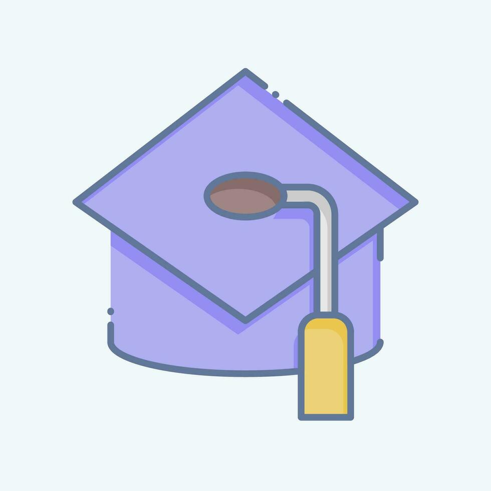 Icon Mortar Board. related to Hat symbol. doodle style. simple design editable. simple illustration vector