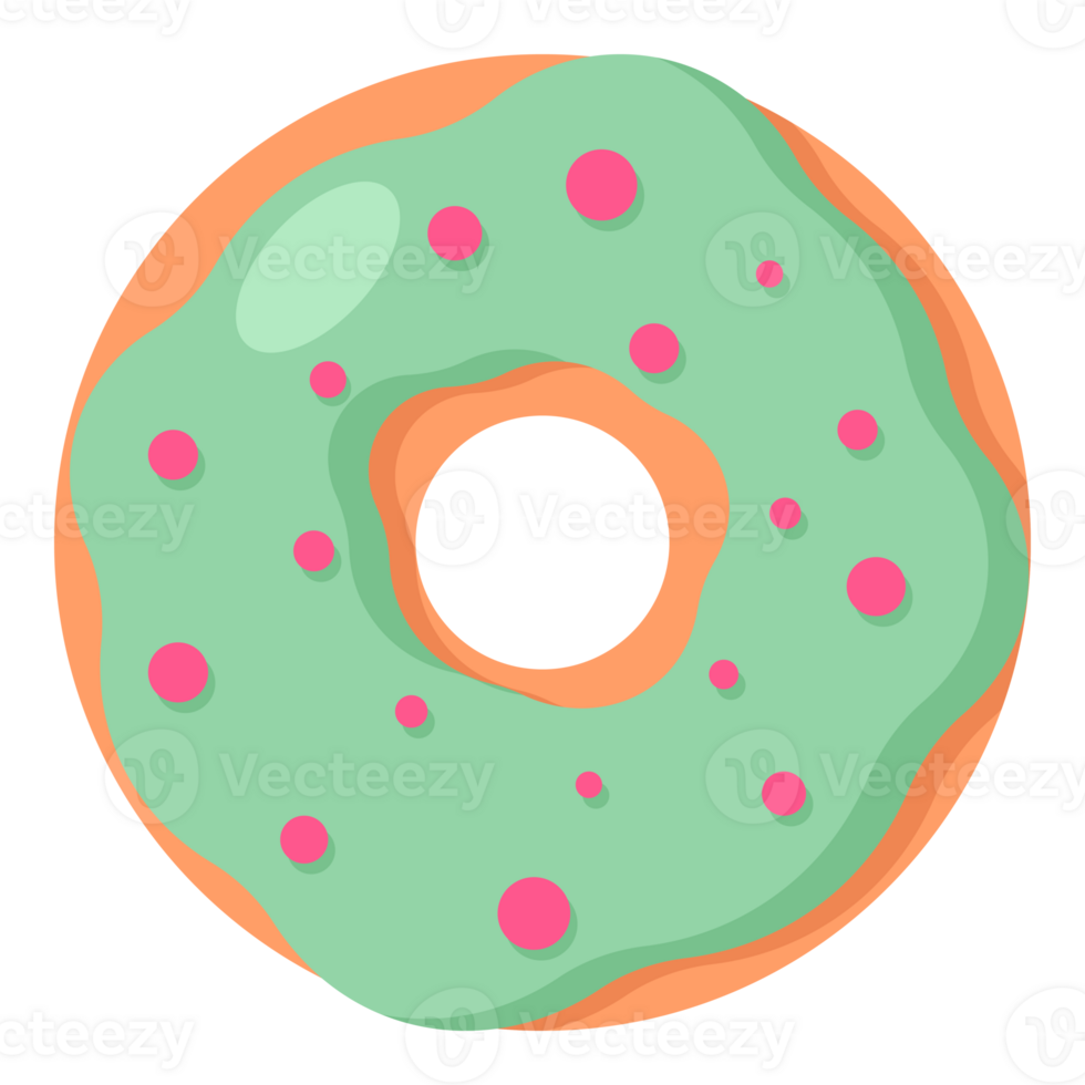 Green Donut cartoon icon. png