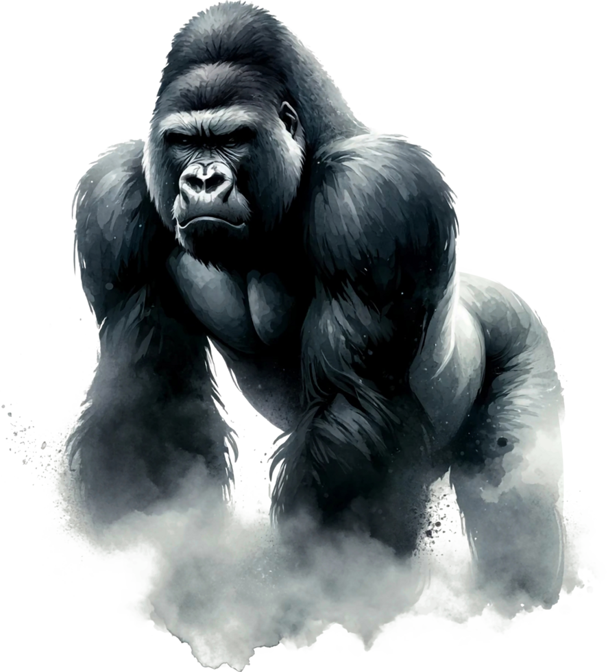 ai genererad gorillor vattenfärg illustration ClipArt png. du kommer vara kapabel till skapa din egen affisch, t-shirts, kort, klistermärken, muggar, kuddar, klippböcker, konstverk, och Mer kommersiell använda sig av, png