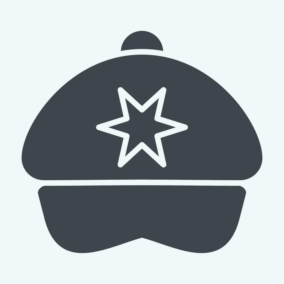 Icon Cap. related to Hat symbol. glyph style. simple design editable. simple illustration vector