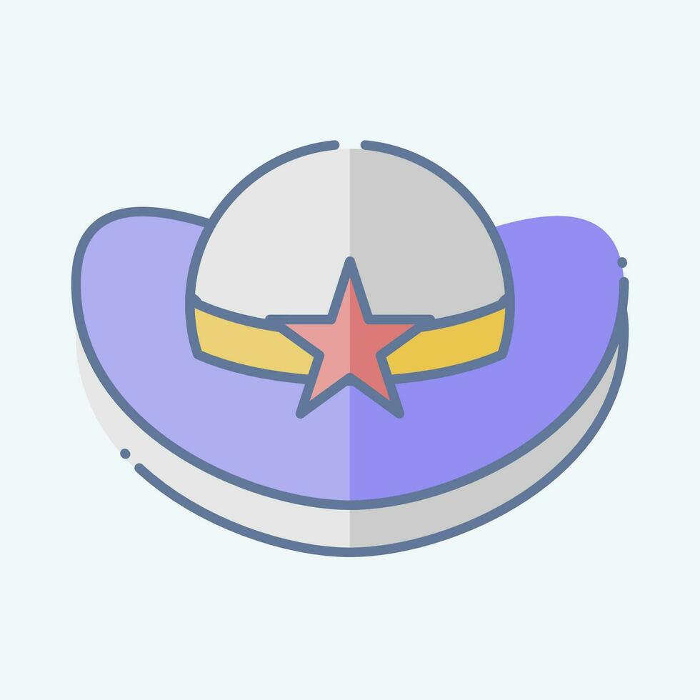 Icon Cowboy Hat. related to Hat symbol. doodle style. simple design editable. simple illustration vector
