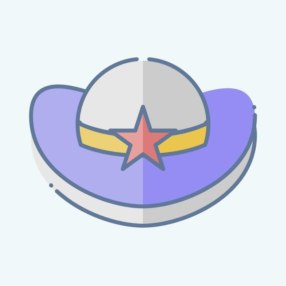 icono vaquero sombrero. relacionado a sombrero símbolo. garabatear estilo. sencillo diseño editable. sencillo ilustración vector