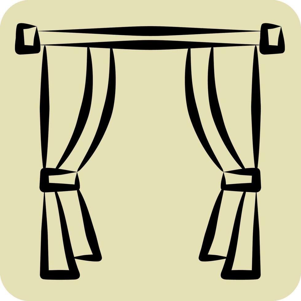 Icon Classic. related to Curtains symbol. hand drawn style. simple design editable. simple illustration vector