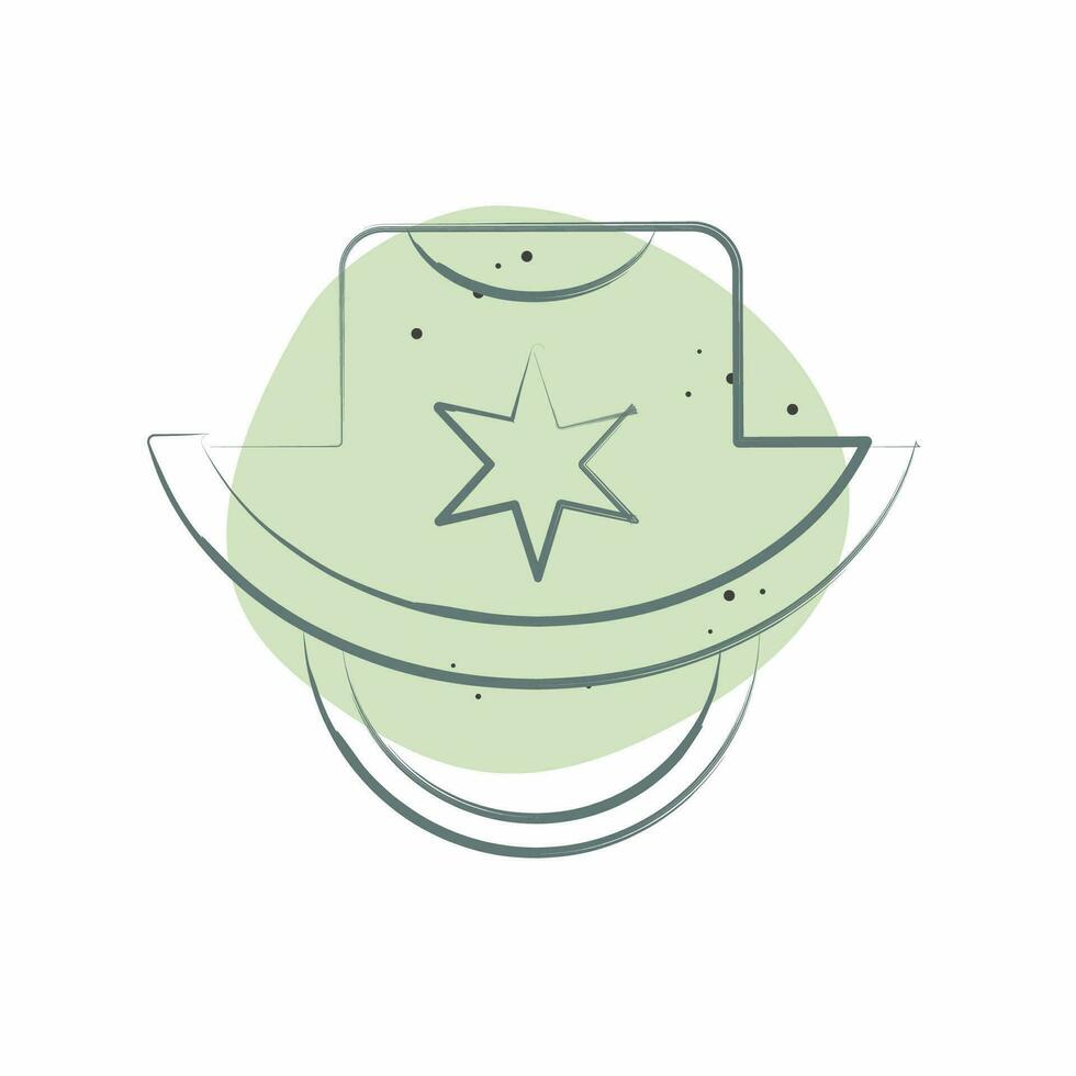 Icon Sunhat. related to Hat symbol. Color Spot Style. simple design editable. simple illustration vector