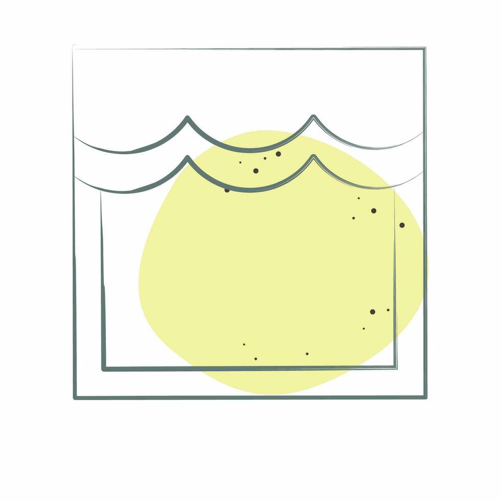 Icon Scalloped. related to Curtains symbol. Color Spot Style. simple design editable. simple illustration vector