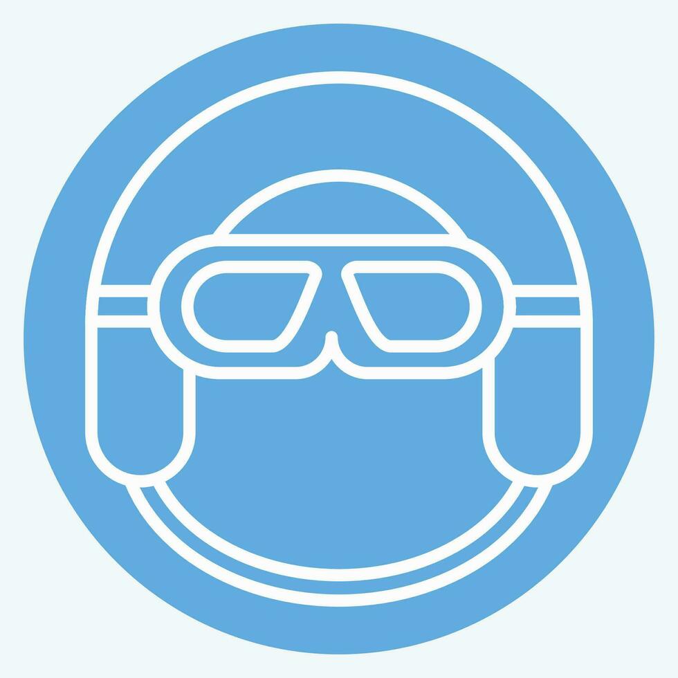 Icon Crash Helmet. related to Hat symbol. blue eyes style. simple design editable. simple illustration vector