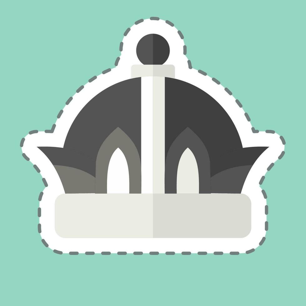 Sticker line cut Crown. related to Hat symbol. simple design editable. simple illustration vector