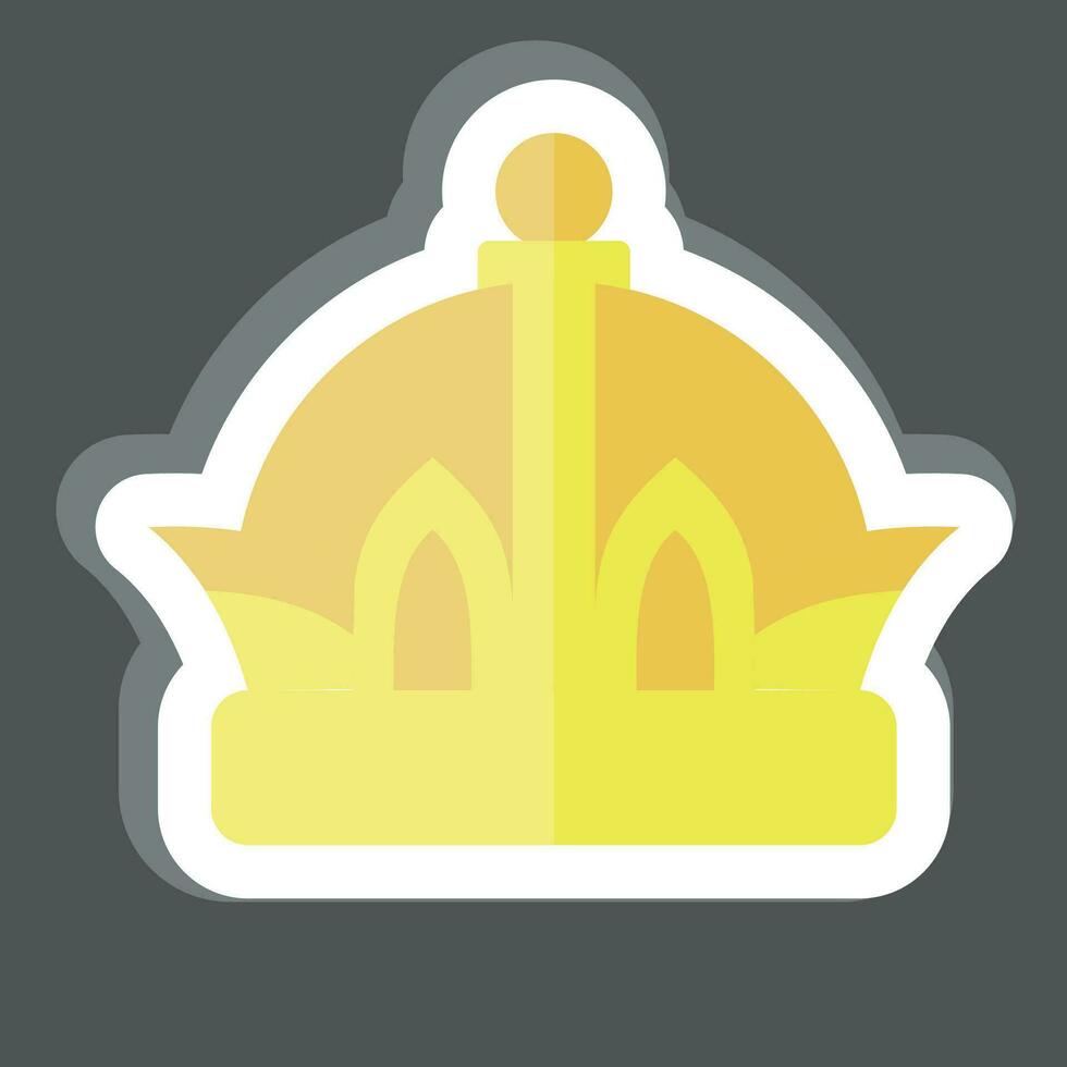 Sticker Crown. related to Hat symbol. simple design editable. simple illustration vector