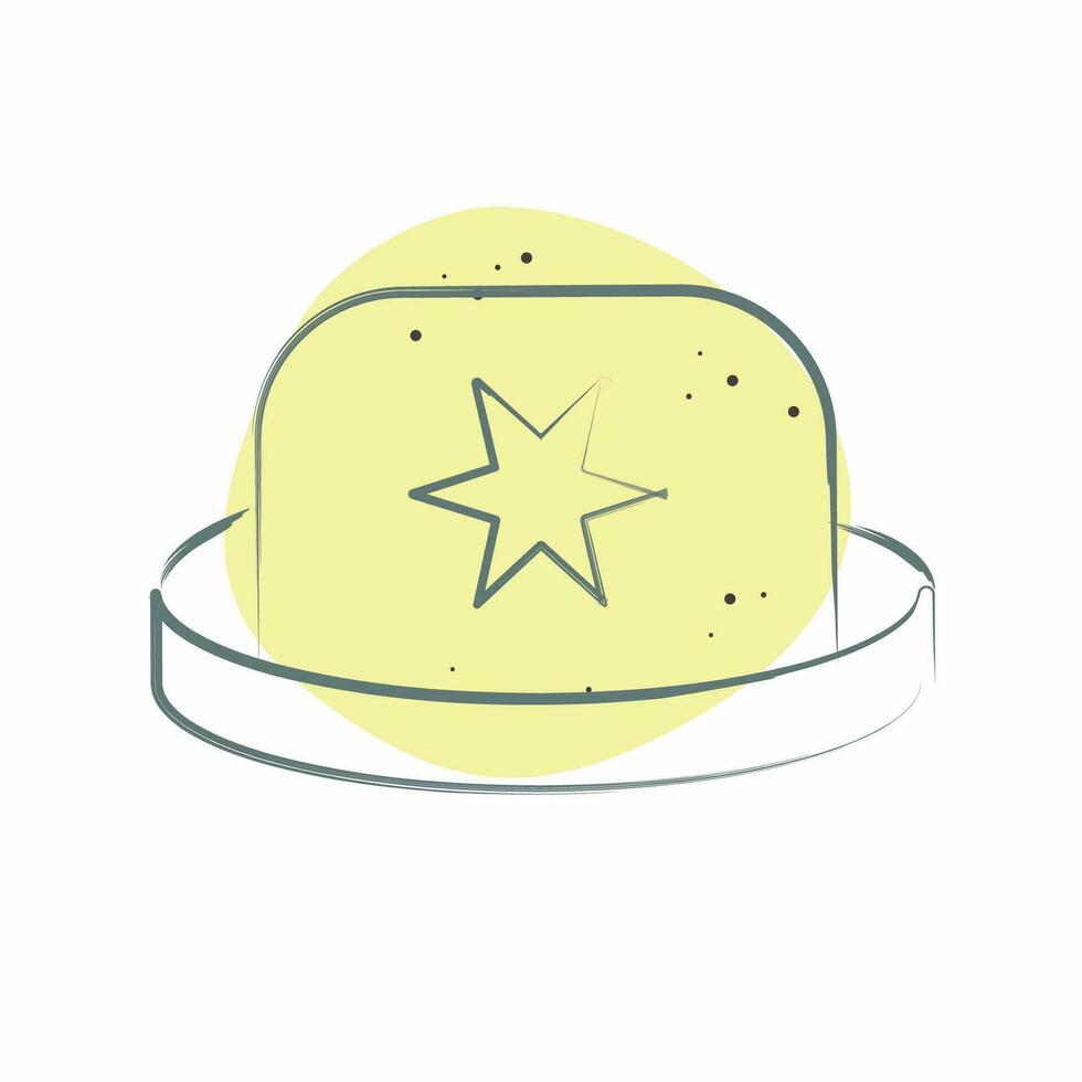 Icon Bowler. related to Hat symbol. Color Spot Style. simple design editable. simple illustration vector