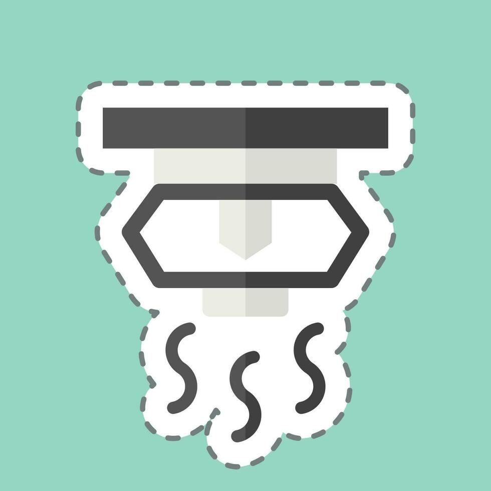 Sticker line cut Sprinkler. related to Firefighter symbol. simple design editable. simple illustration vector