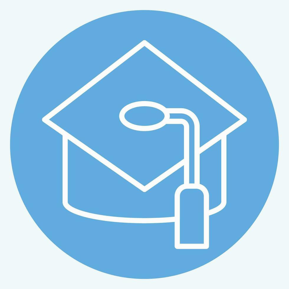 Icon Mortar Board. related to Hat symbol. blue eyes style. simple design editable. simple illustration vector