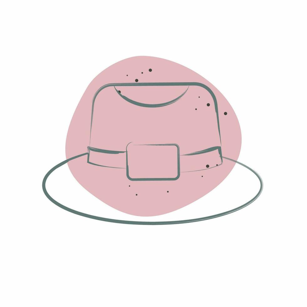 Icon Trilby. related to Hat symbol. Color Spot Style. simple design editable. simple illustration vector