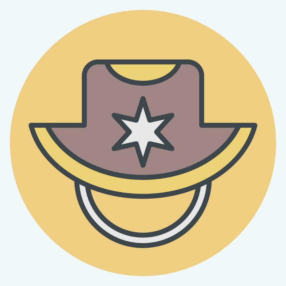 Icon Sunhat. related to Hat symbol. color mate style. simple design editable. simple illustration vector