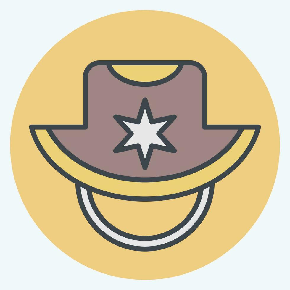 Icon Sunhat. related to Hat symbol. color mate style. simple design editable. simple illustration vector