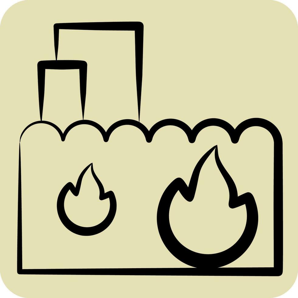 Icon Extinguishing. related to Firefighter symbol. hand drawn style. simple design editable. simple illustration vector