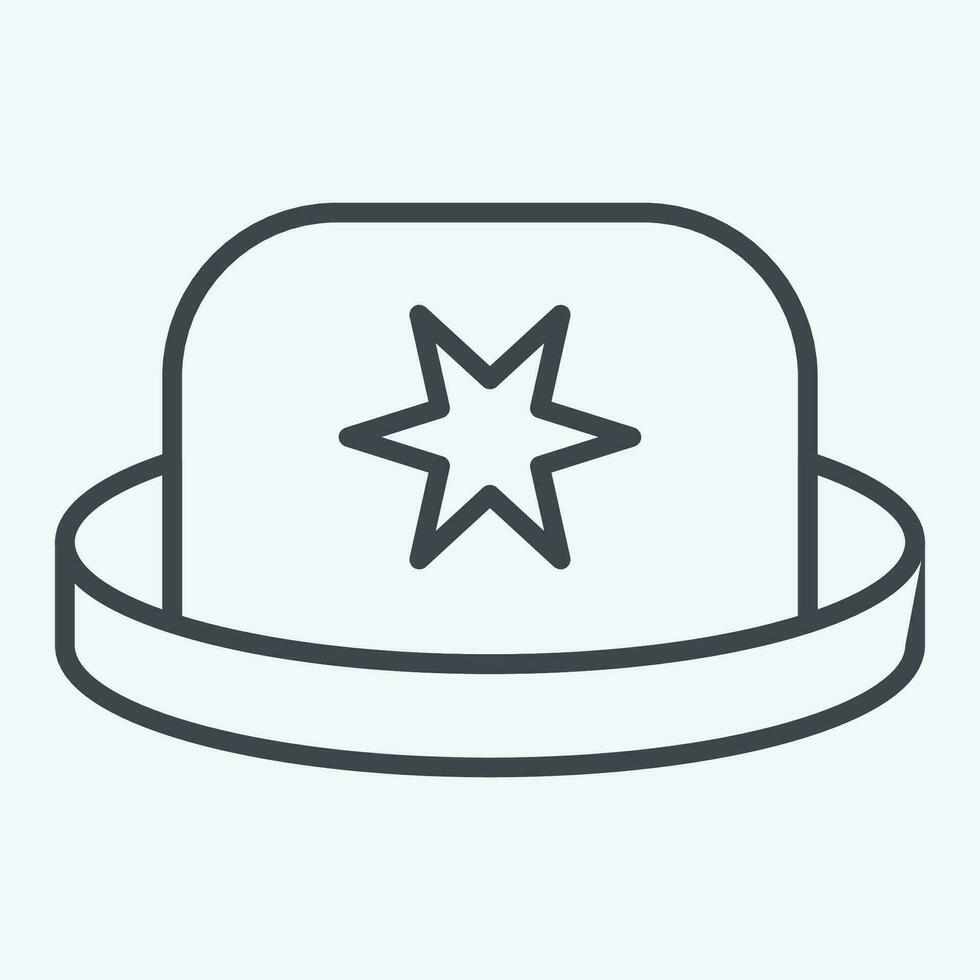 Icon Bowler. related to Hat symbol. line style. simple design editable. simple illustration vector