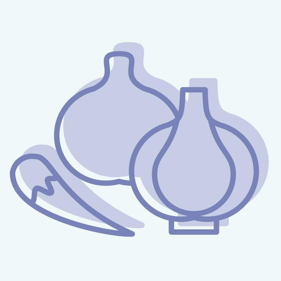 Icon Raw Mater. related to Cooking symbol. two tone style. simple design editable. simple illustration vector