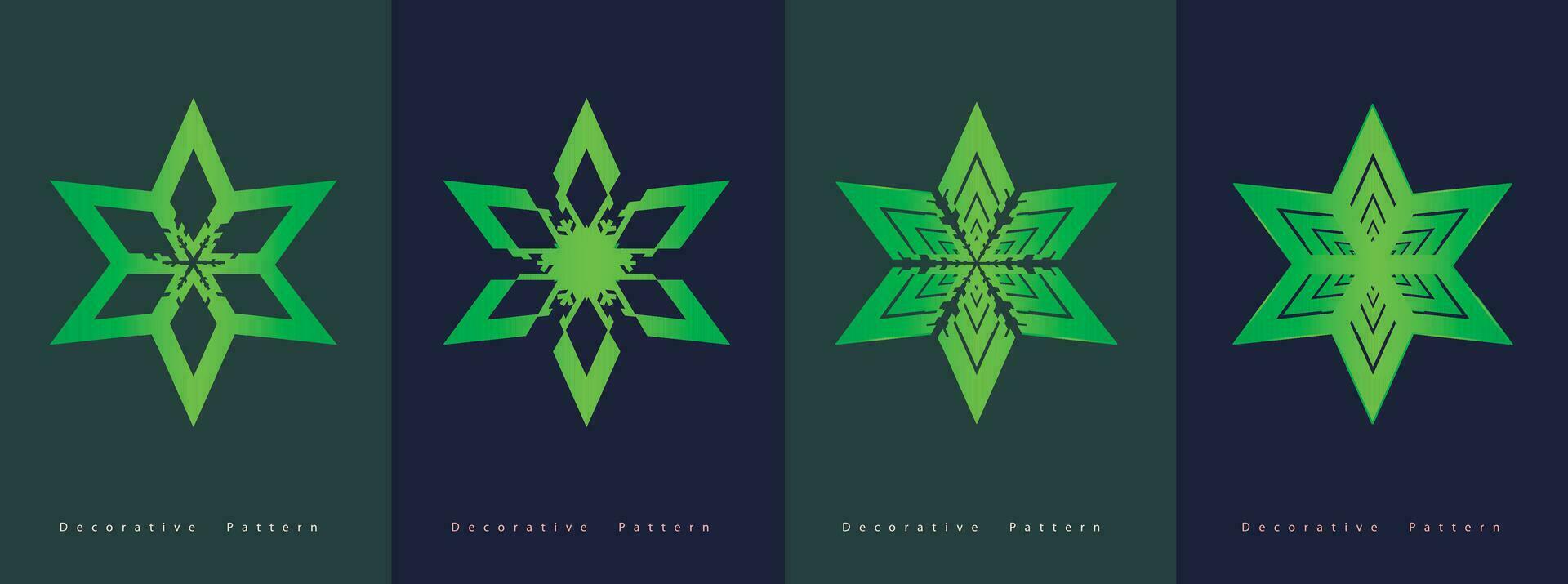 conjunto de cuatro decorativo estrella diseños , logo y icono conjunto vector