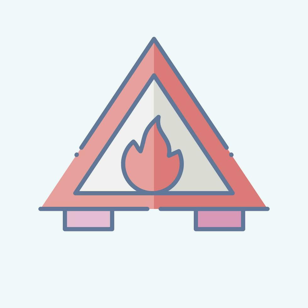 Icon Fire Hazard. related to Firefighter symbol. doodle style. simple design editable. simple illustration vector